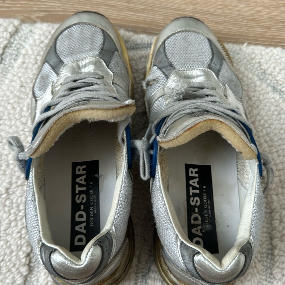 Golden Goose Silver Blue White Sneakers - Picture 2 of 16